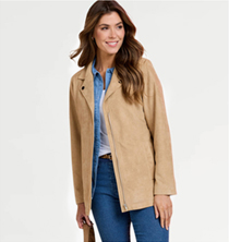 Zip Suedette Jacket - LA509